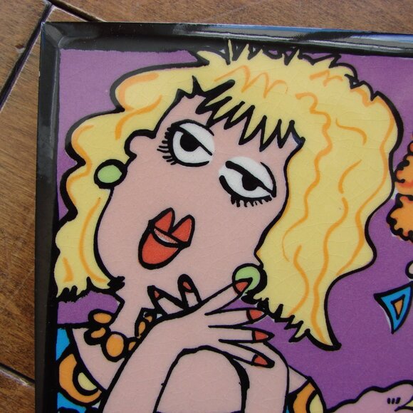 Trivet Ceramic Tile Hot Plate Cork Ladies Coffee Cookies - Picture 4 of 6